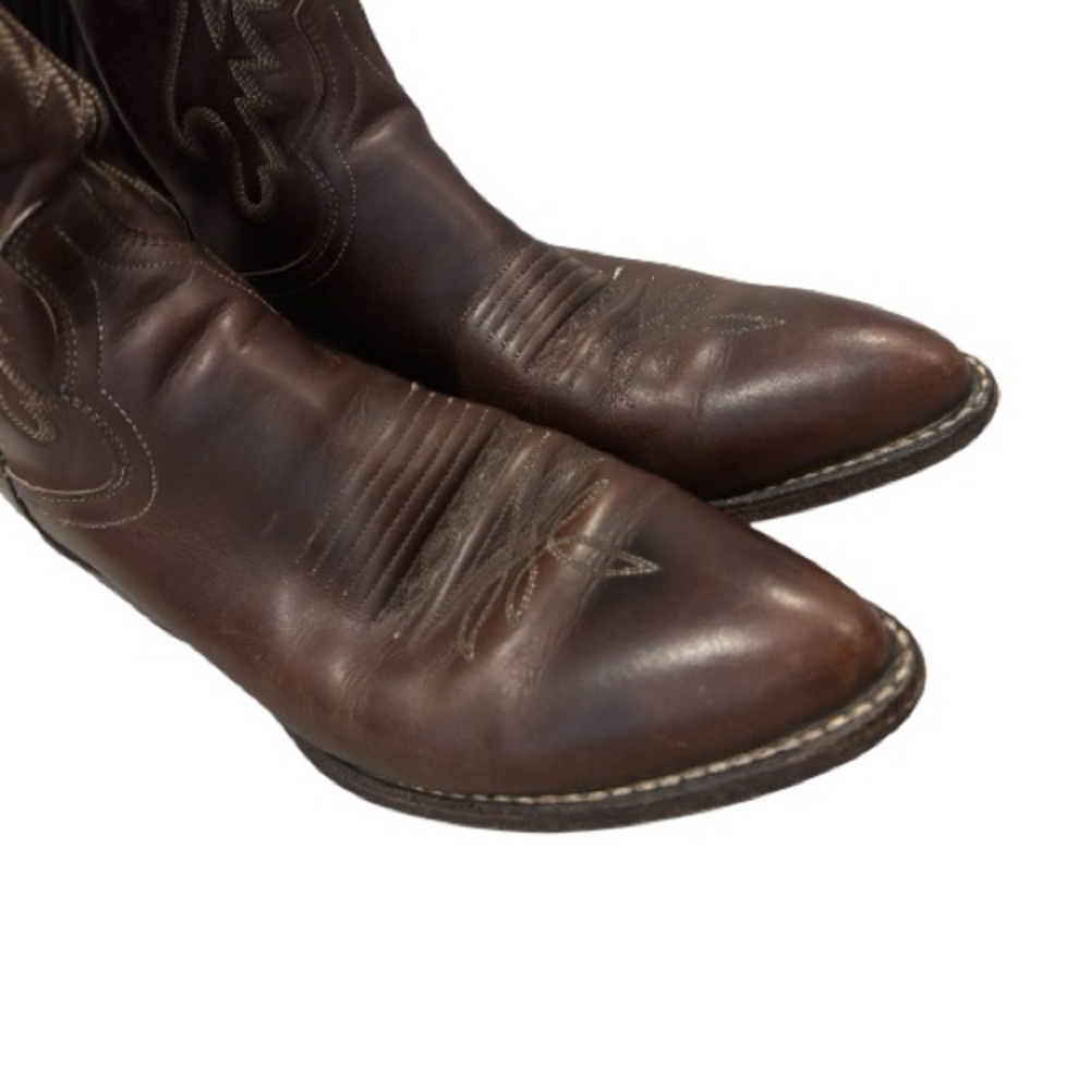 Vintage Dan Post 9153089 El Paso Mens Brown Leather Cowboy Western Boots Size 9D - Picture 3 of 10